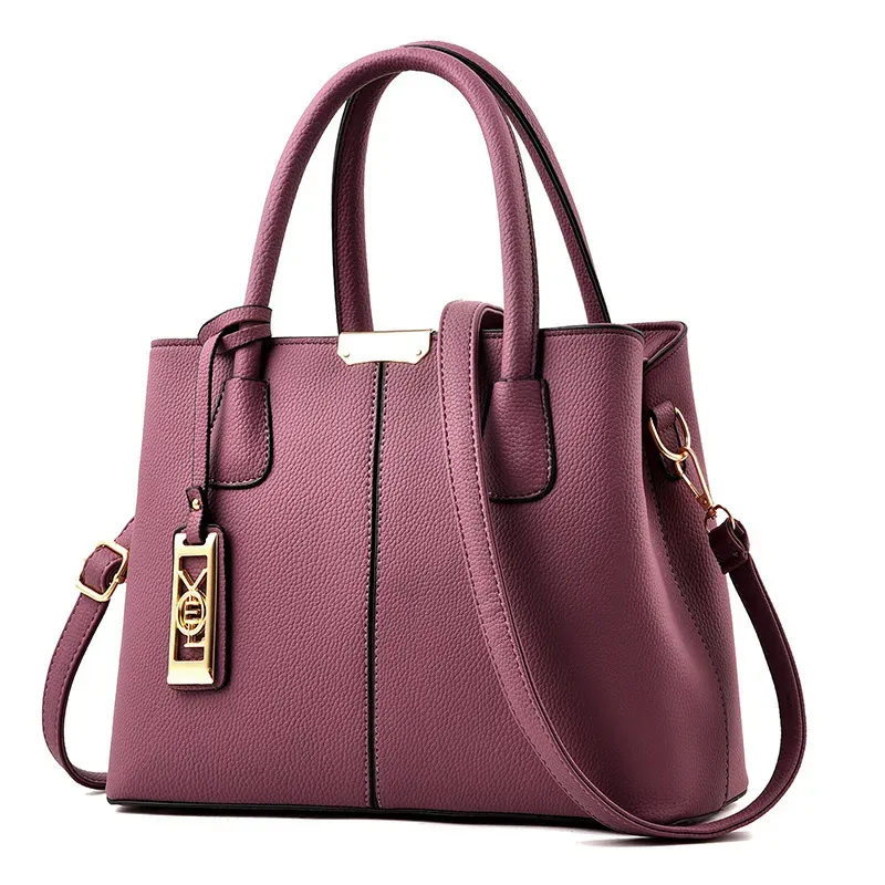 Women Fashionable Large Capacity Square PU Handle Shoulder Bag - Image 7