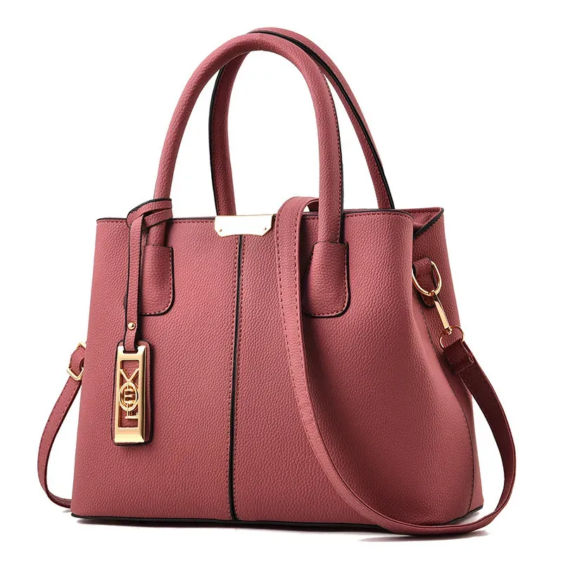 Women Fashionable Large Capacity Square PU Handle Shoulder Bag - Image 11