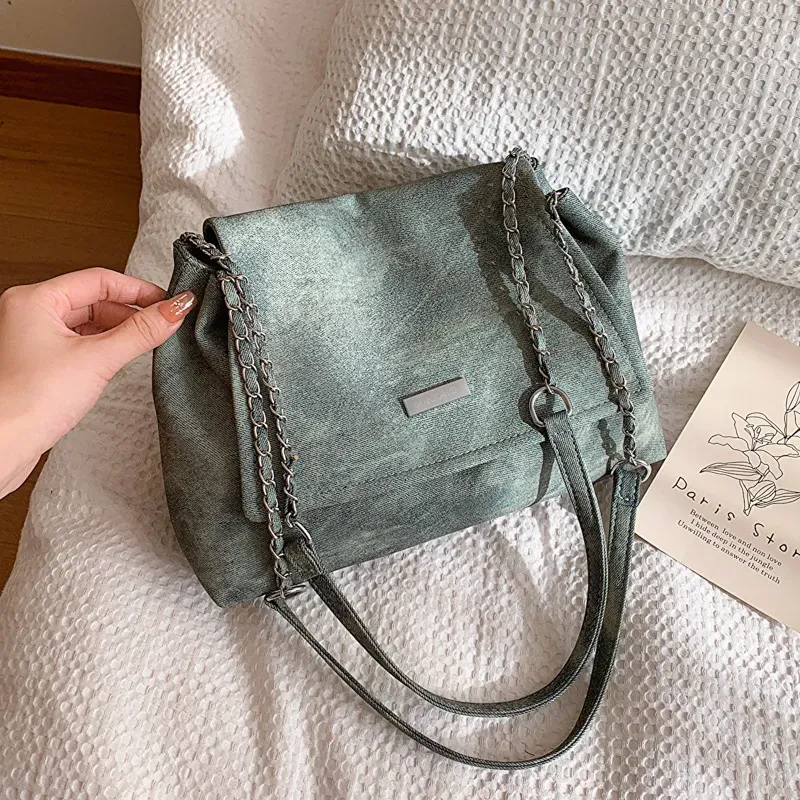 Women Simple Retro Large Capacity Clap Shoulder Bag - Image 7