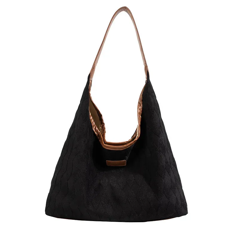 Women Simple Solid Color Large Capacity Shoulder Tote Bag - Image 5