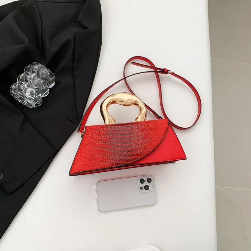 Women Fashion Retro Stone Pattern Irregular Handle Shoulder Bag - Image 4