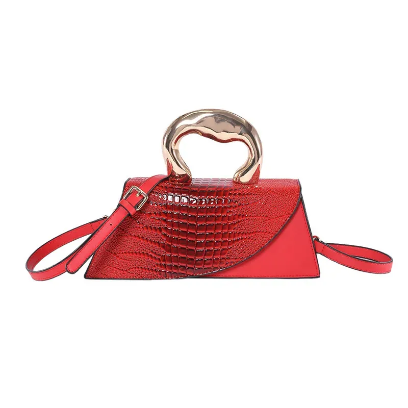 Women Fashion Retro Stone Pattern Irregular Handle Shoulder Bag - Image 6