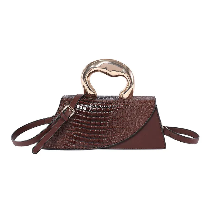 Women Fashion Retro Stone Pattern Irregular Handle Shoulder Bag - Image 8
