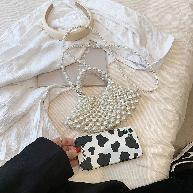 Women Fashion Creative Pearl Braided Handle Shoulder Bag - Image 4