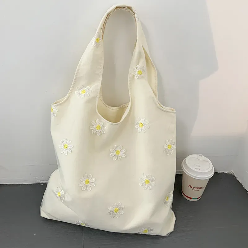 Women Fashion Creative Embroidered Black Butterfly Lace Large Capacity Canvas Tote Bag - Image 9