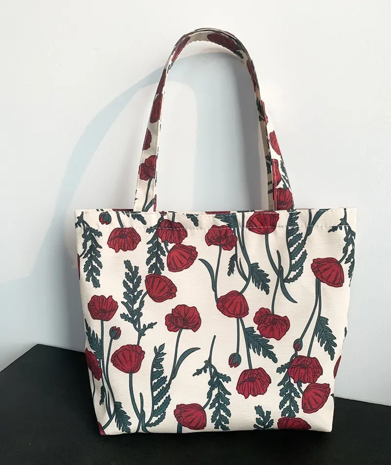 Women Simple Butterfly Print Large-Capacity Canvas Tote Bag - Image 5