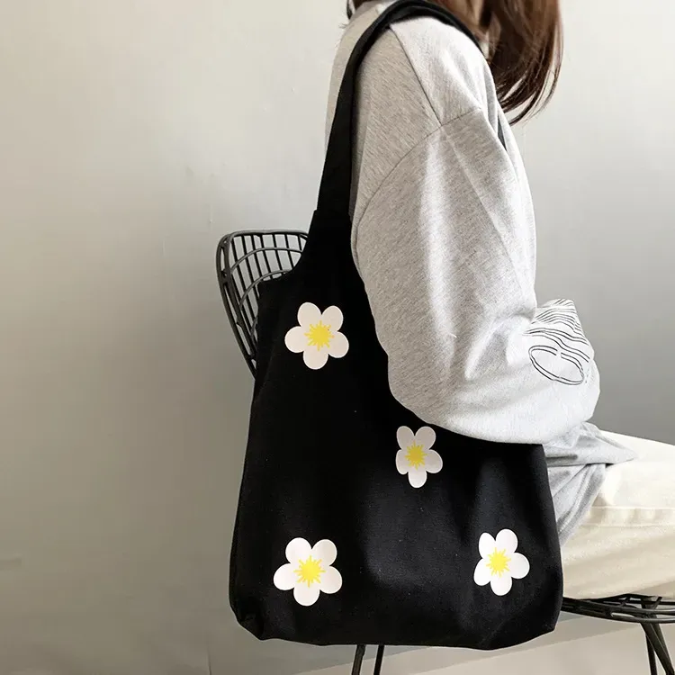 Women Fashion Floral Print Large Capacity Canvas Tote Bag - Image 6