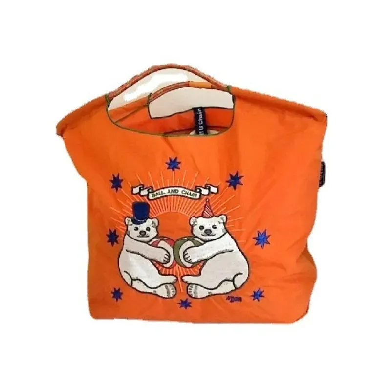 Women Fashion Nylon Embroidered Large Capacity Canvas Shopping Bag - Image 7