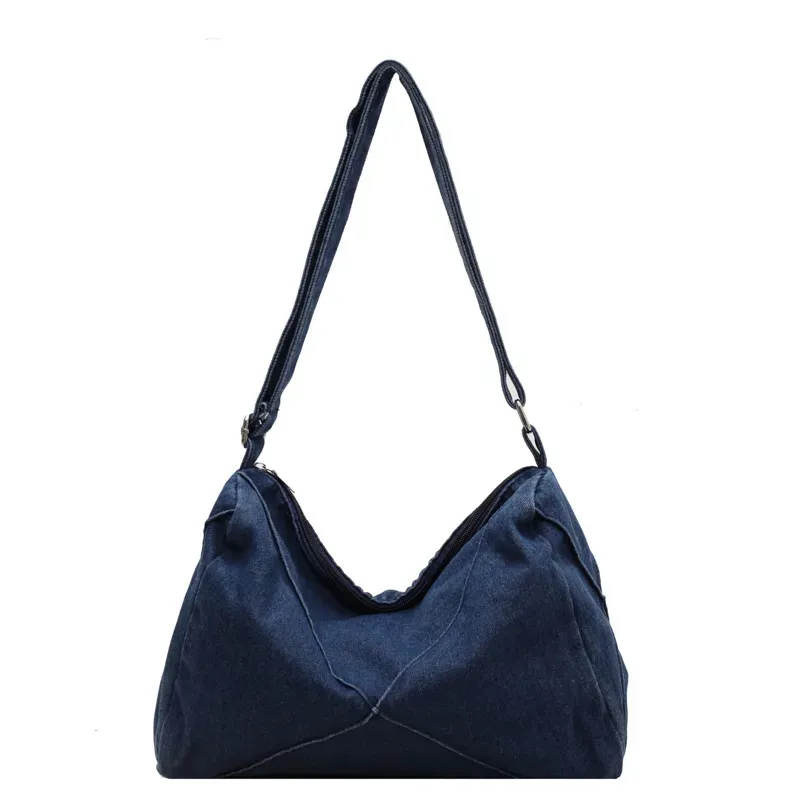 Women Fashionable Simple Large Capacity Denim Shoulder Tote Bag - Image 6