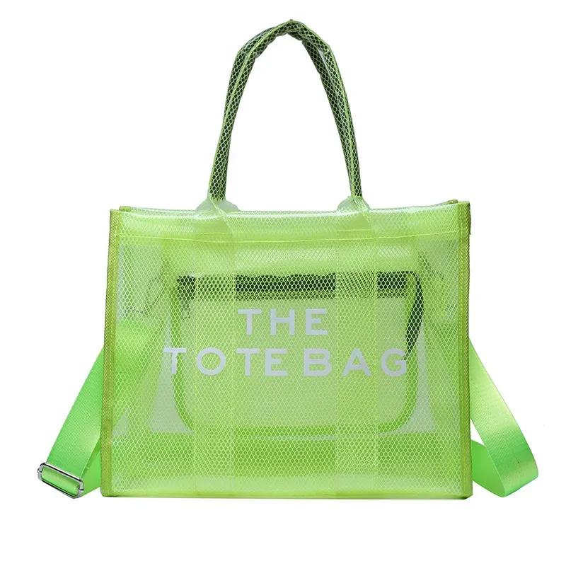 Women Fashion Letter Print Transparent Clear Large Capacity Handbag - Image 14