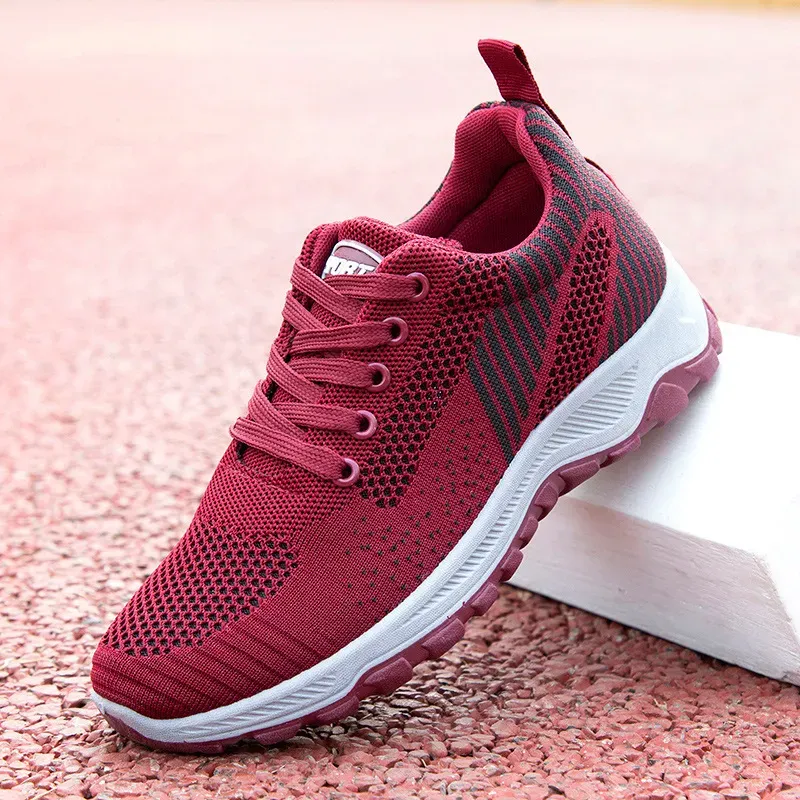 Women Casual Plus Size Flying Fabric Breathable Walking Style Sneaker - Image 6