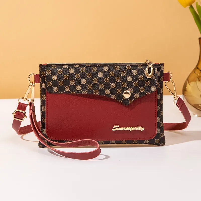 Women Simple Print Multi-Function Zipper Purses - Image 6