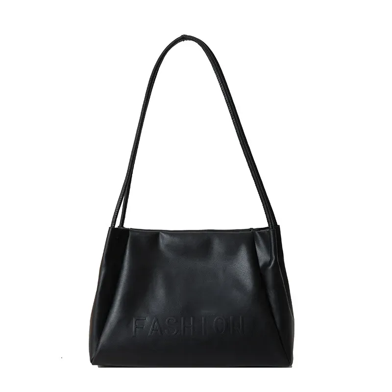 Women Fashionable Solid Color Letter Large Capacity Shoulder Tote Bag - Image 7