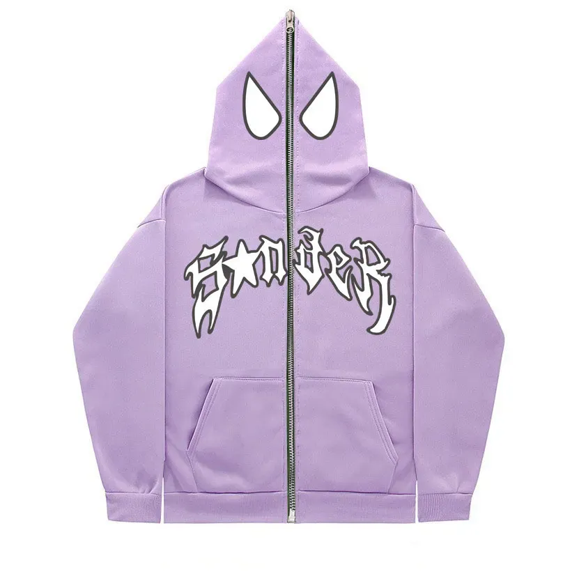 Y2K Unisex Couple Personalized Spider-Print Hoodie - Image 15