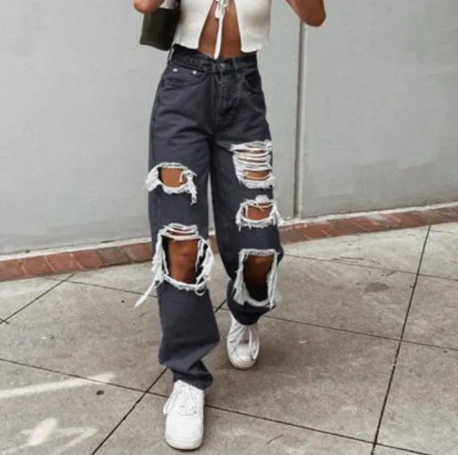 Women Fashion Slim-Fit Ripped Jeans - Image 6