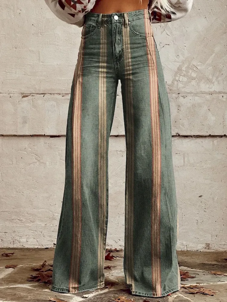 Casual Women Graphic Printing Flared Pants - Image 19