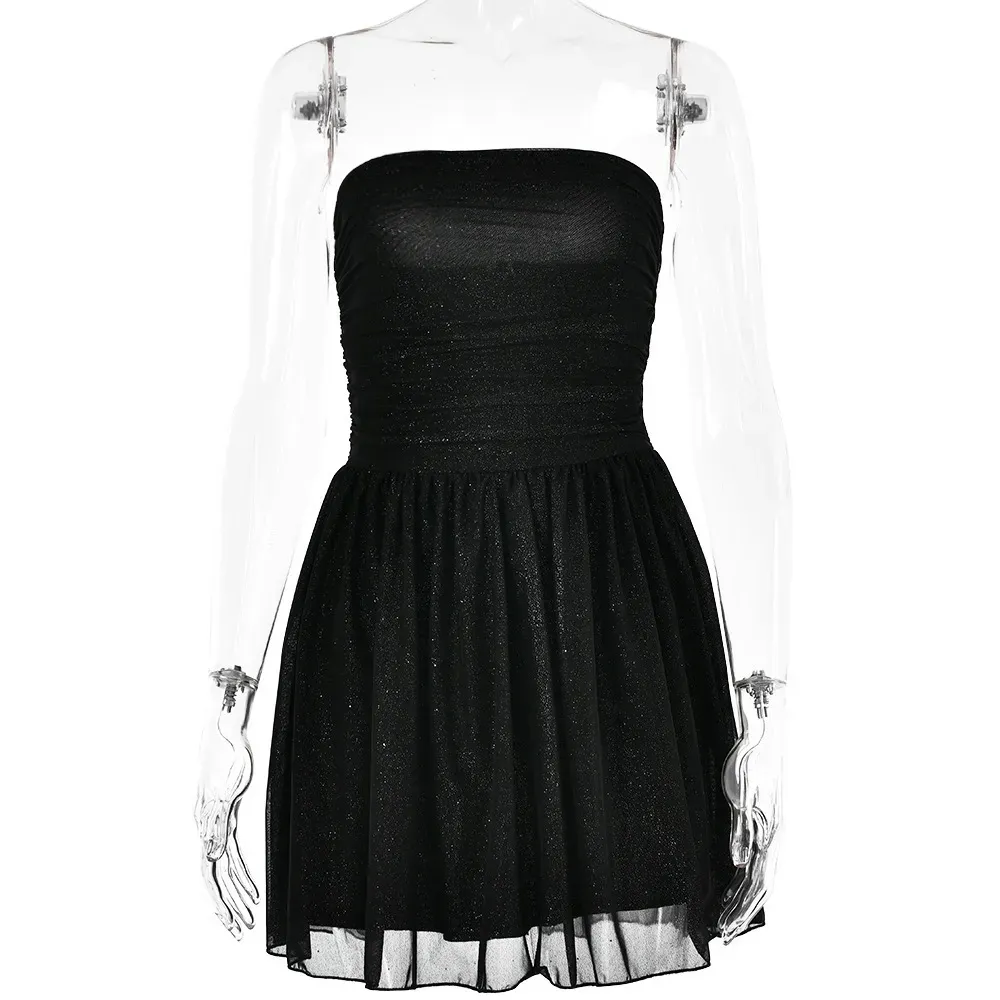 Women Elegant Strapless Party Dress - Image 5