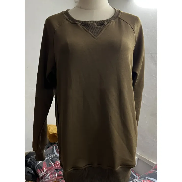 Autumn Winter Women Fashion Loose Solid Color Round Neck Long Sleeve Sweatshirt - Image 9