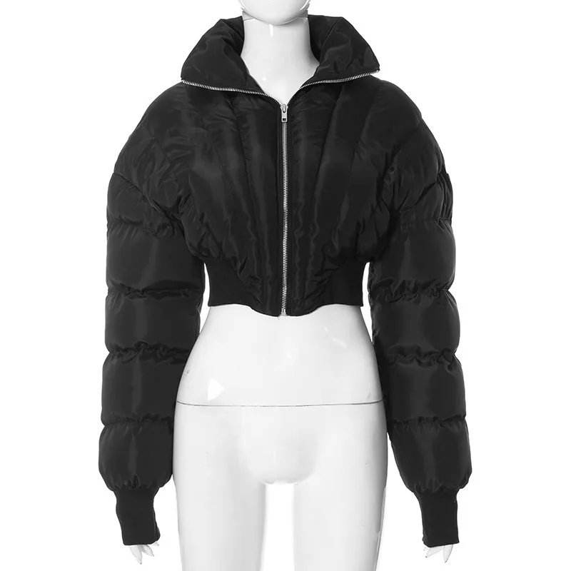 Autumn Winter Women Solid Color Short Warm Cardigan Bread Coat - Image 6