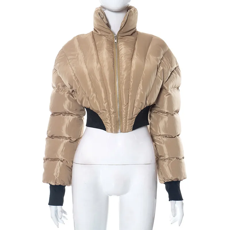 Autumn Winter Women Solid Color Short Warm Cardigan Bread Coat - Image 7