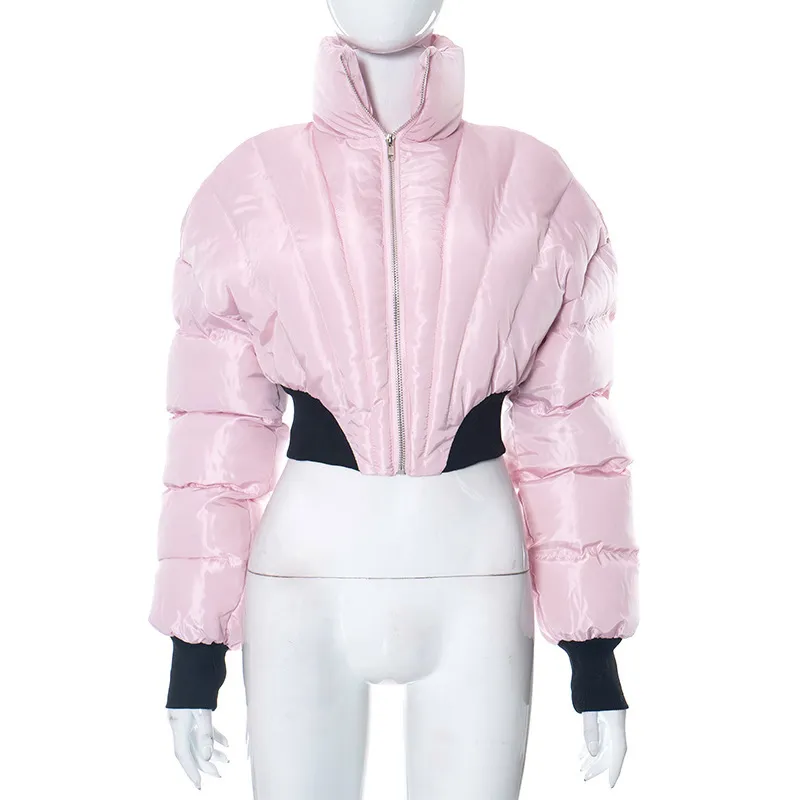 Autumn Winter Women Solid Color Short Warm Cardigan Bread Coat - Image 8