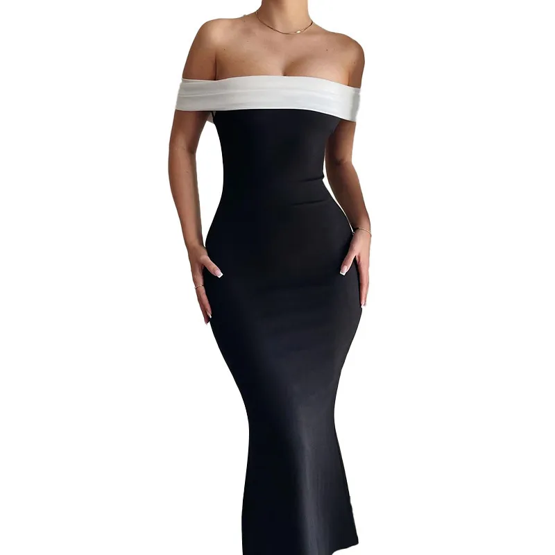 Women Fashion Sexy Off Shoulder Tight Dress - Image 6