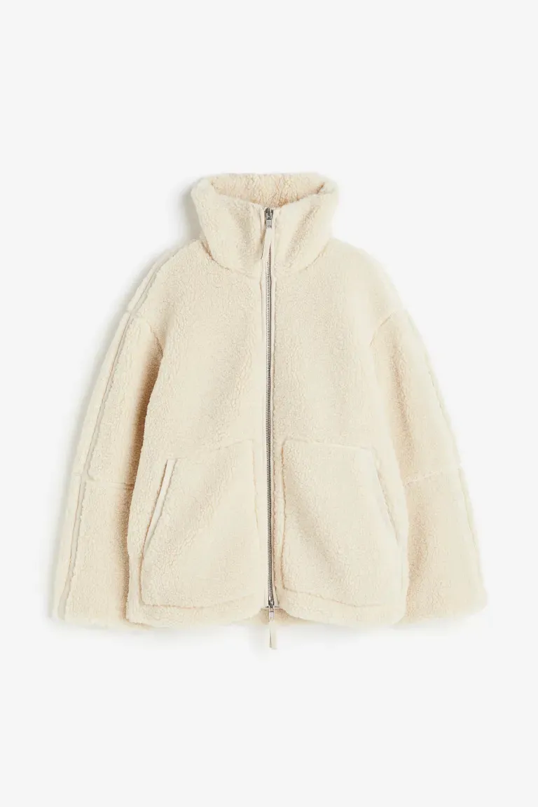 Autumn Winter Women Fashion Solid Color Thickened Warm Cashmere Long Sleeve Zipper Jacket - Image 5