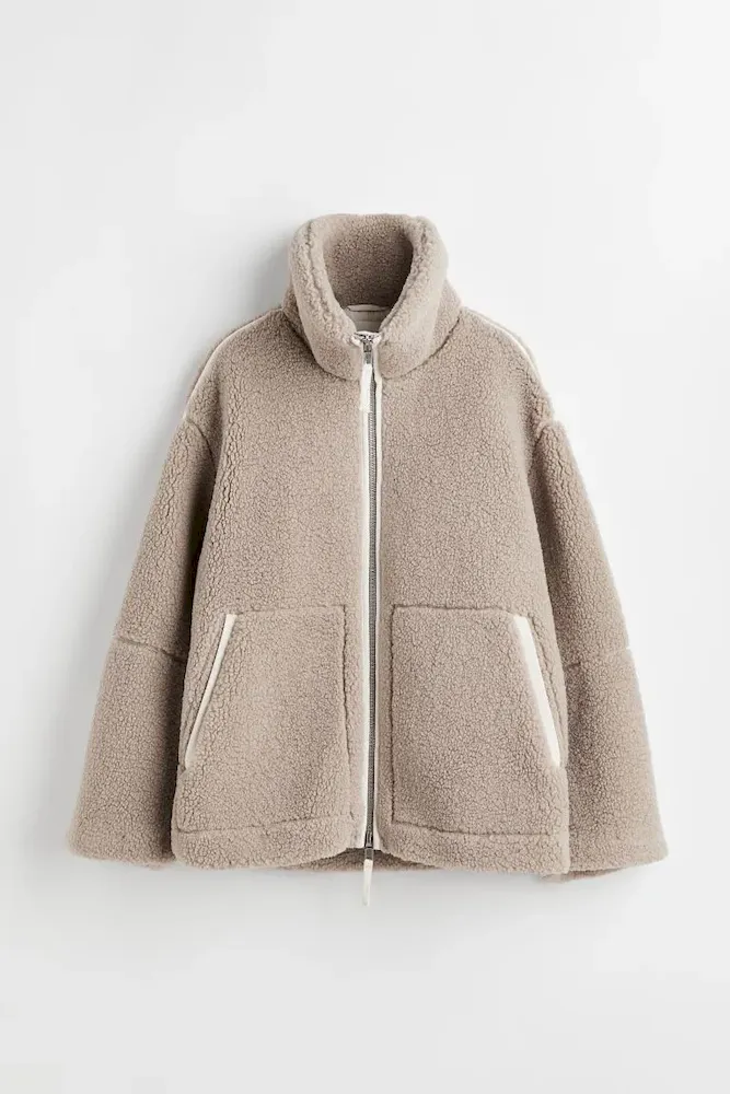 Autumn Winter Women Fashion Solid Color Thickened Warm Cashmere Long Sleeve Zipper Jacket - Image 6