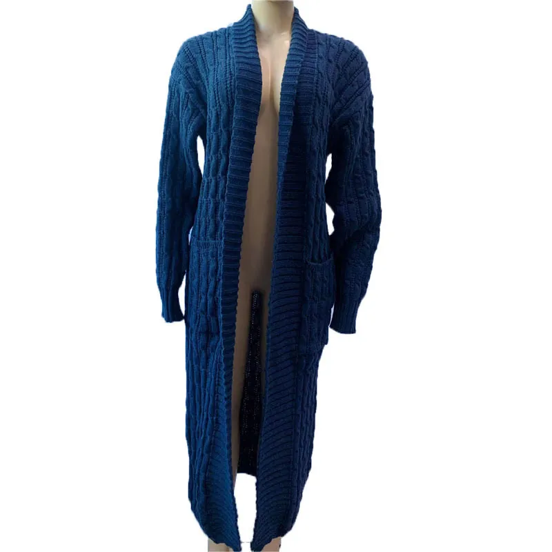 Autumn Winter Women Fashion Solid Color Long Sleeve Sweater Coat - Image 11