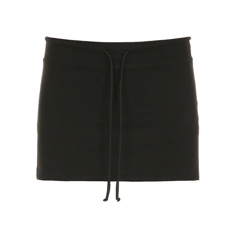 Women Fashion Sexy Solid Color Tight Slit Low -Waist Skirt - Image 5