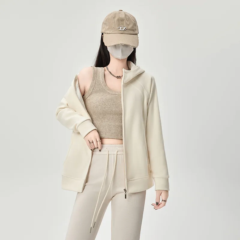 Women Casual Loose Solid Color Thickened Cardigan Hoodies - Image 6
