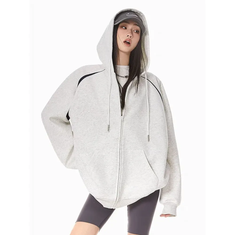 Women Fashion Casual Retro Zipper Cardigan Hoodies - Image 6
