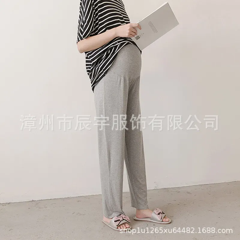 Women Thin Loose High Waist Wide-Leg Adjustable Belt Pregnant Women Pants - Image 6