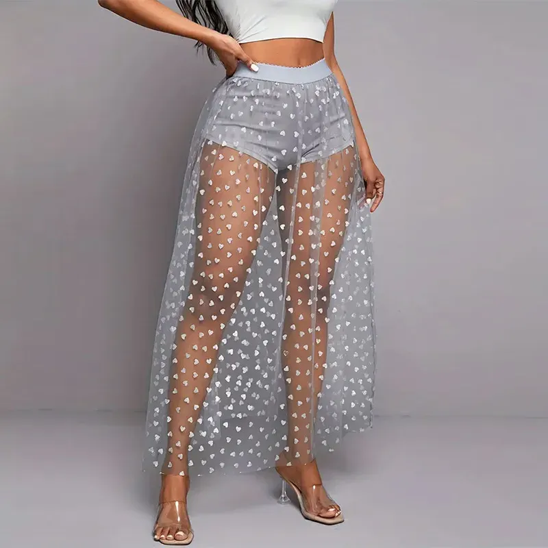 Women Fashion Sexy Lace Perspective Long Skirt - Image 8