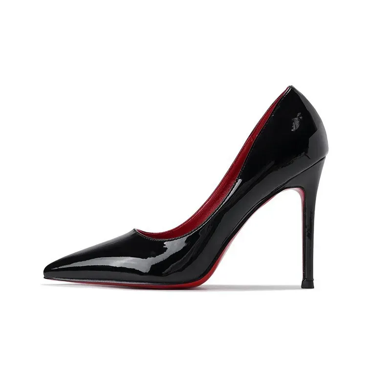 Women Fashion Sexy Patent Leather Pointed Toe High-Heel Shoes - Image 4