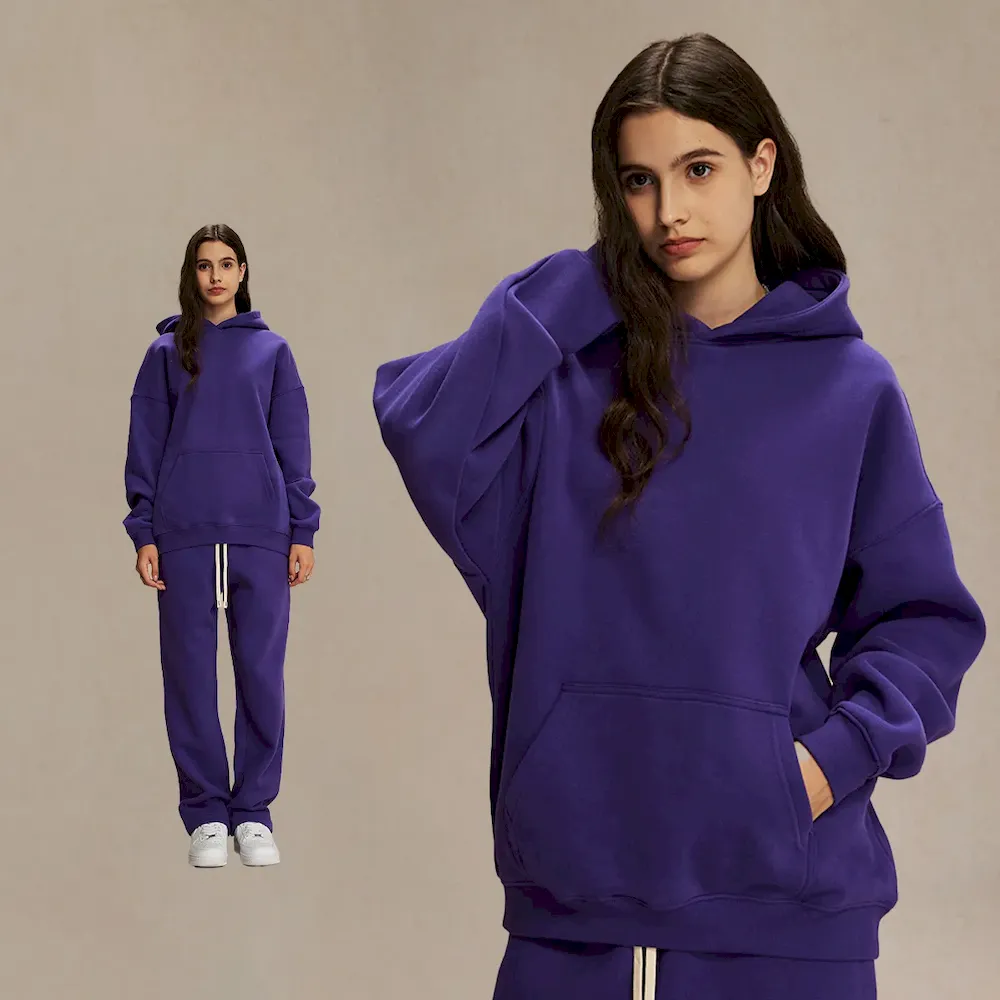 Men Fashion Loose Solid Color Fleece-Lined Hoodies - Image 26