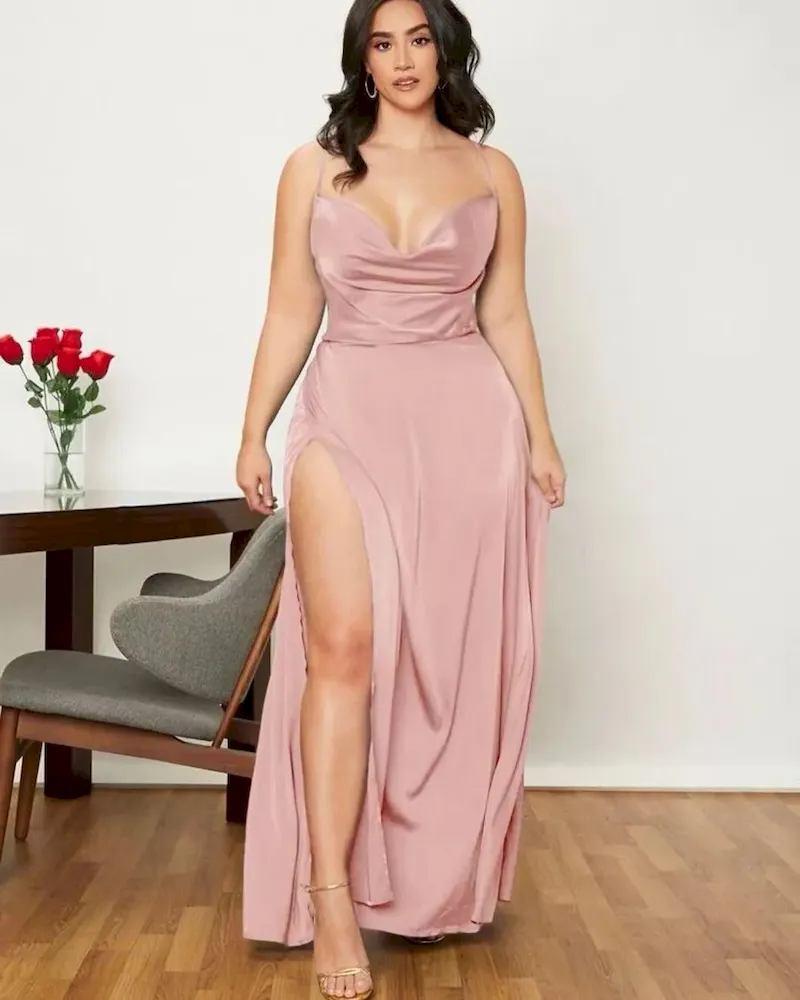 Women Fashion Sexy Solid Color Sleeveless Backless Lace-Up Split Slim-Fit Dress - Image 13