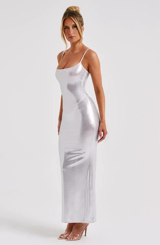 Women Fashion Sexy Solid Color Tight Strap Maxi Dress - Image 6