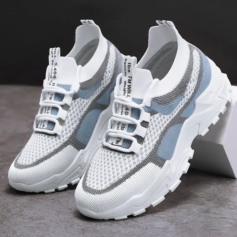 Women Fashion Casual Woven Breathable Mesh Soft Sole Platform Sneakers - Image 4