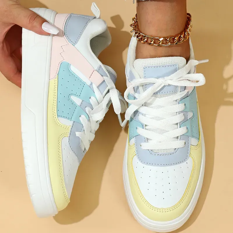 Women Casual Contrast Stitching Platform Sneaker