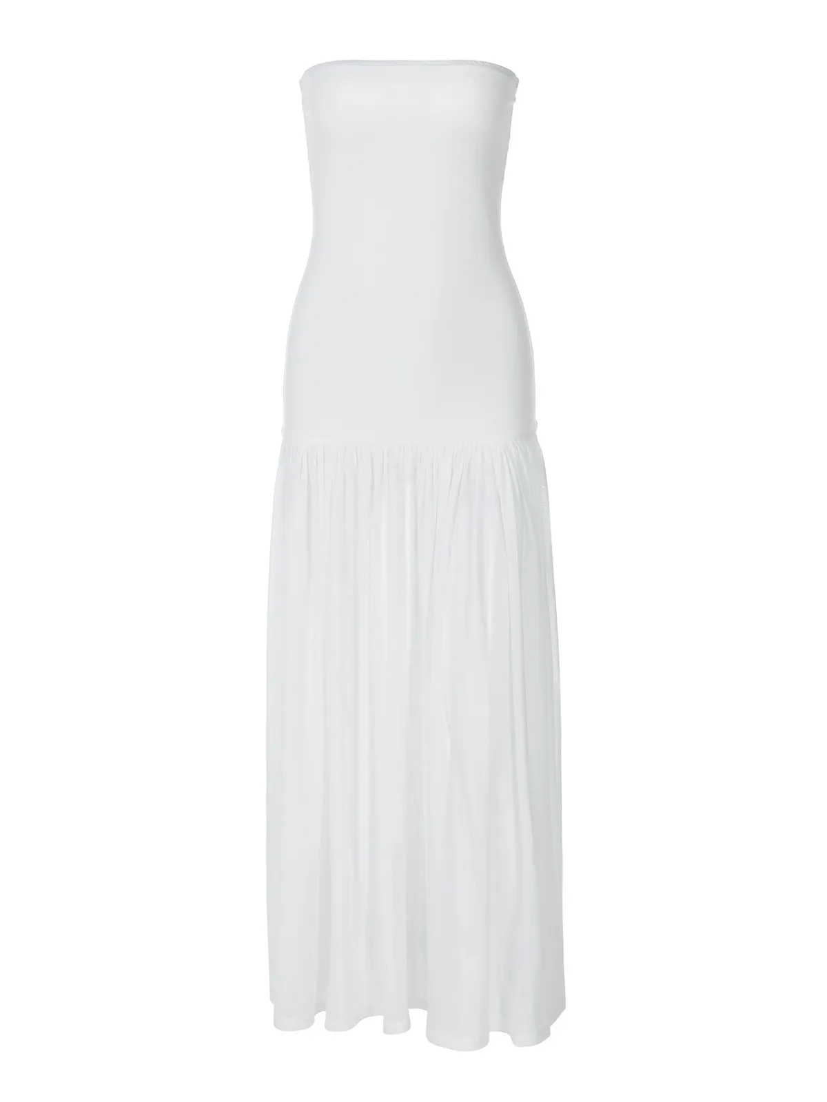 Women Fashion Sexy Solid Color Tube Maxi Dress - Image 5