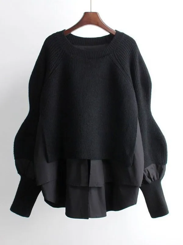 Women Casual Stitching Knitwear - Image 4