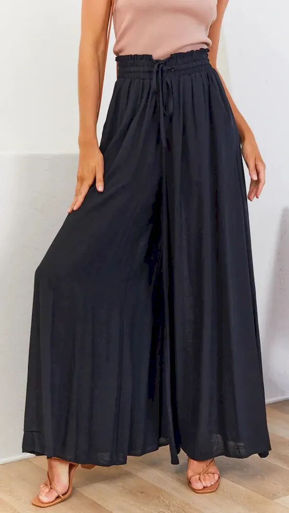 Spring And Summer Casual Wide Leg Loose Casual Women Solid Pants - Image 7