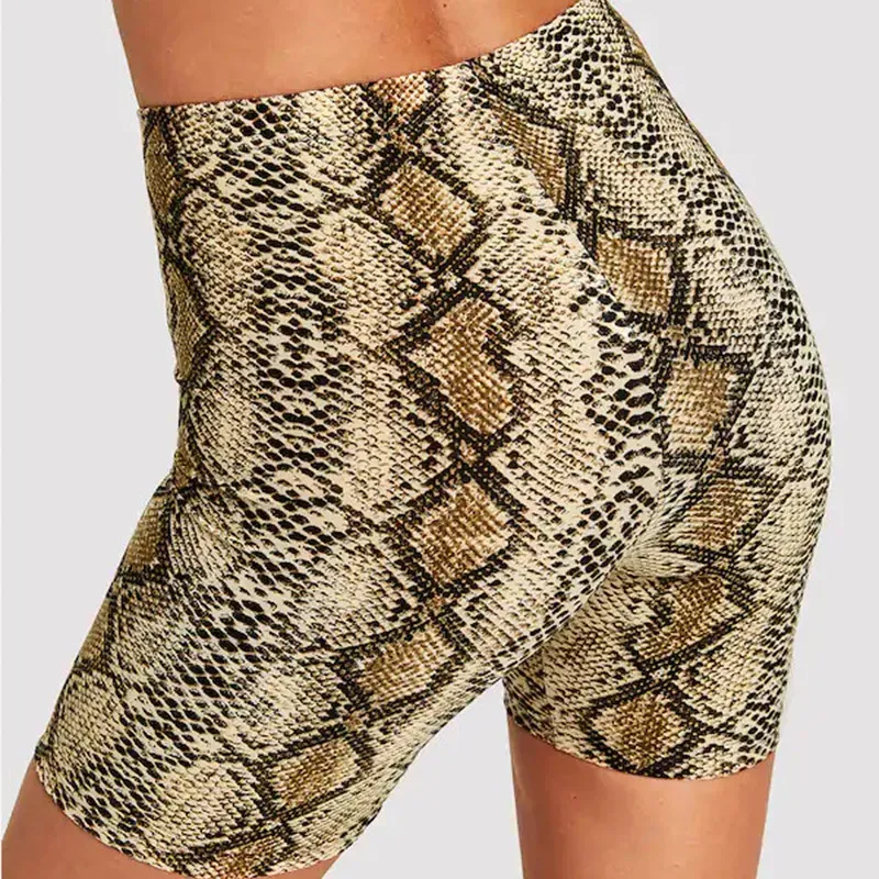 Fashion Sexy Leopard Snake Sports Yoga Biker Shorts - Image 4