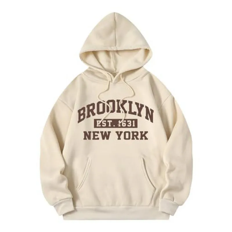 Casual Fashion Printed Loose Fleece-Lined Hoodie - Image 28