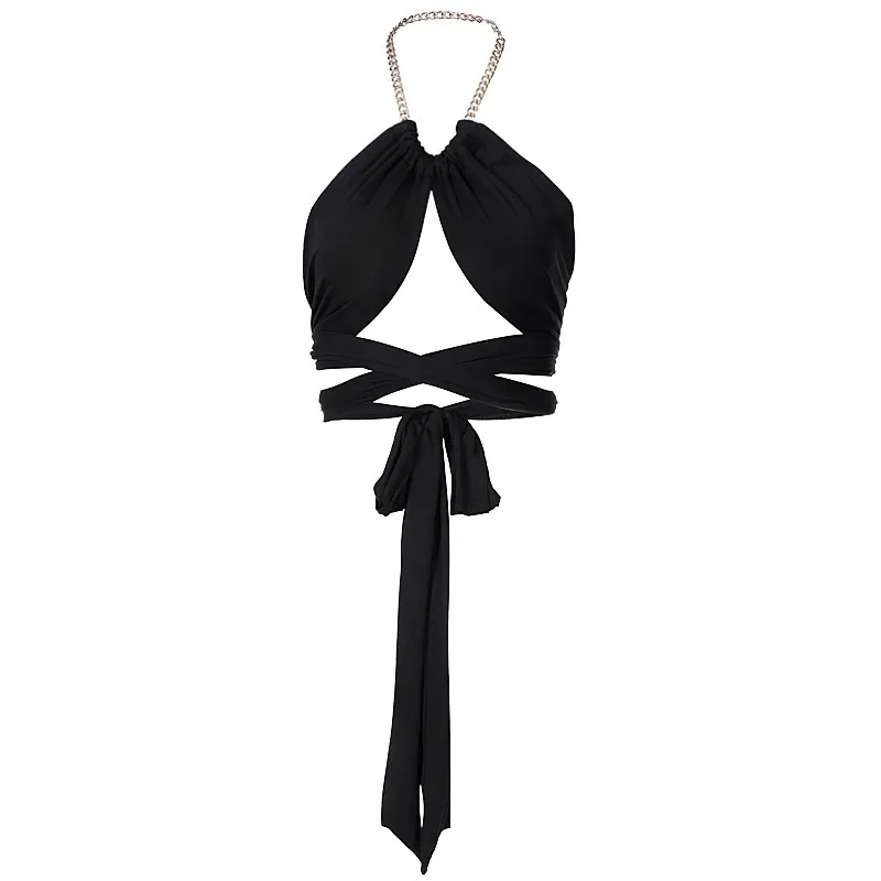 Women Sexy Neck Strap Cropped Top - Image 5