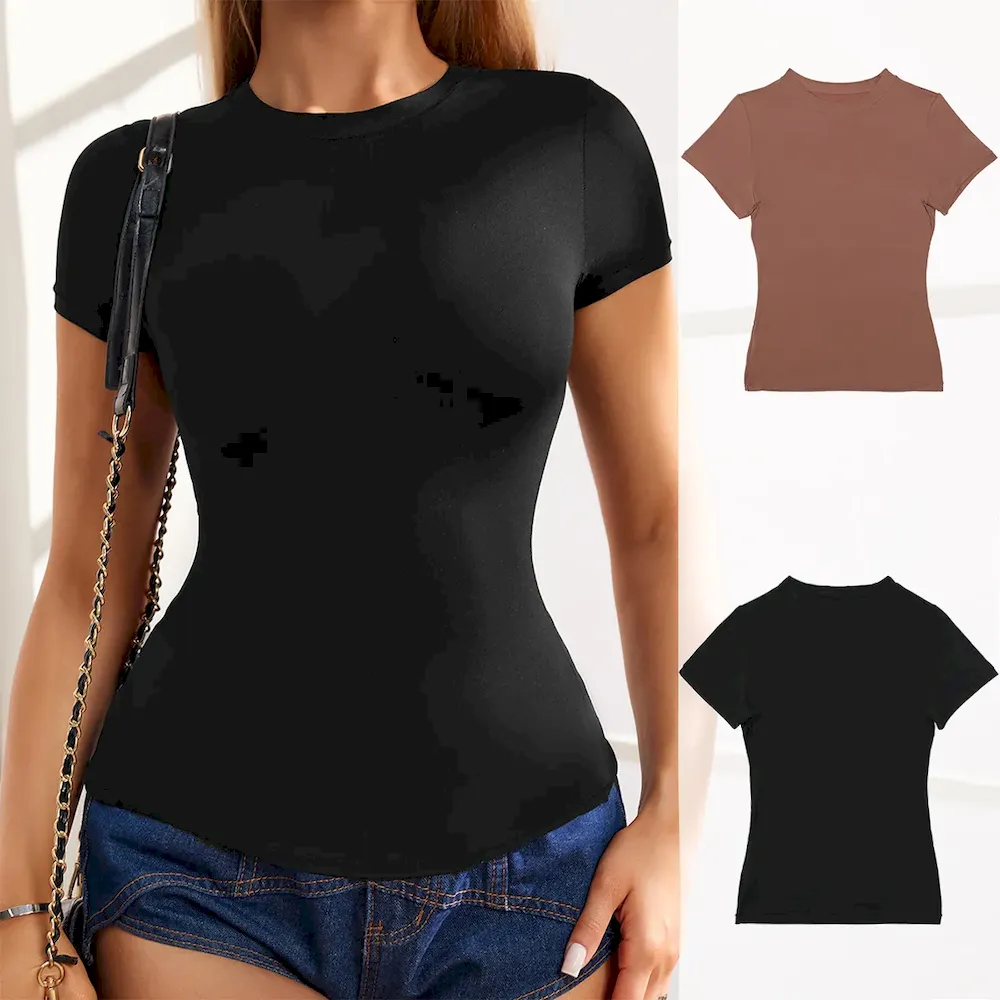 Women Basic Stretch Casual Short-Sleeved T-Shirt - Image 6