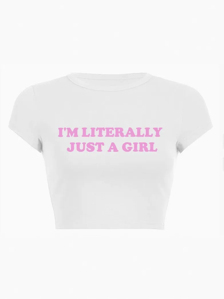 Women Fashion Sexy Letter Printed Short-Sleeve Slim-Fit T-Shirt - Image 3