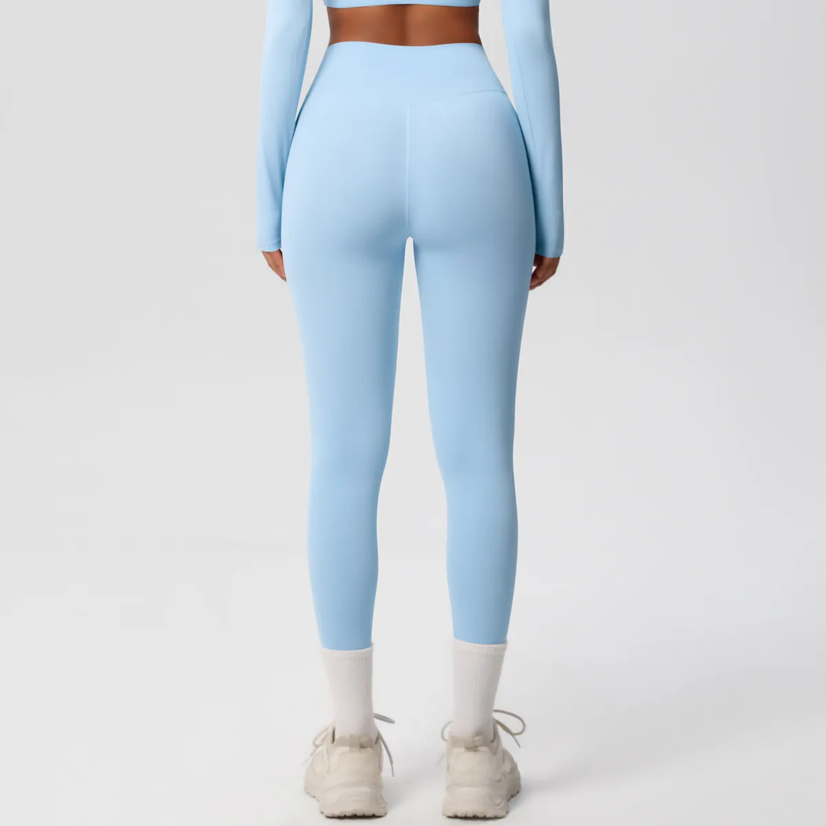 Women Fashion Casual Solid Color High Waist Quick-Drying Slim-Fit Yoga Sports Leggings - Image 4