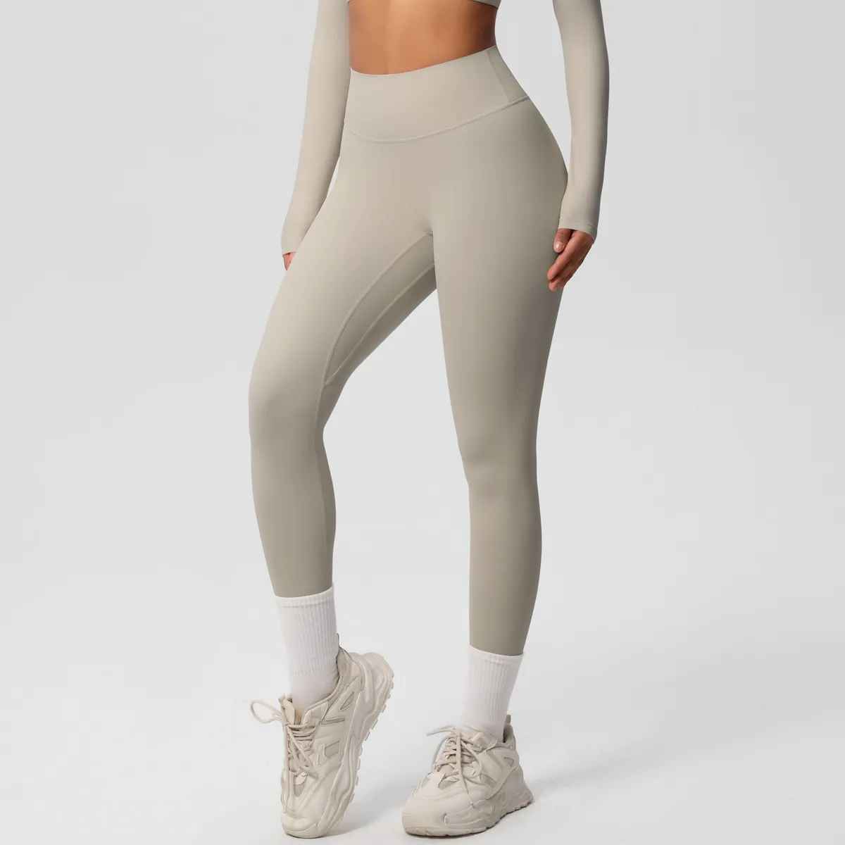 Women Fashion Casual Solid Color High Waist Quick-Drying Slim-Fit Yoga Sports Leggings - Image 17